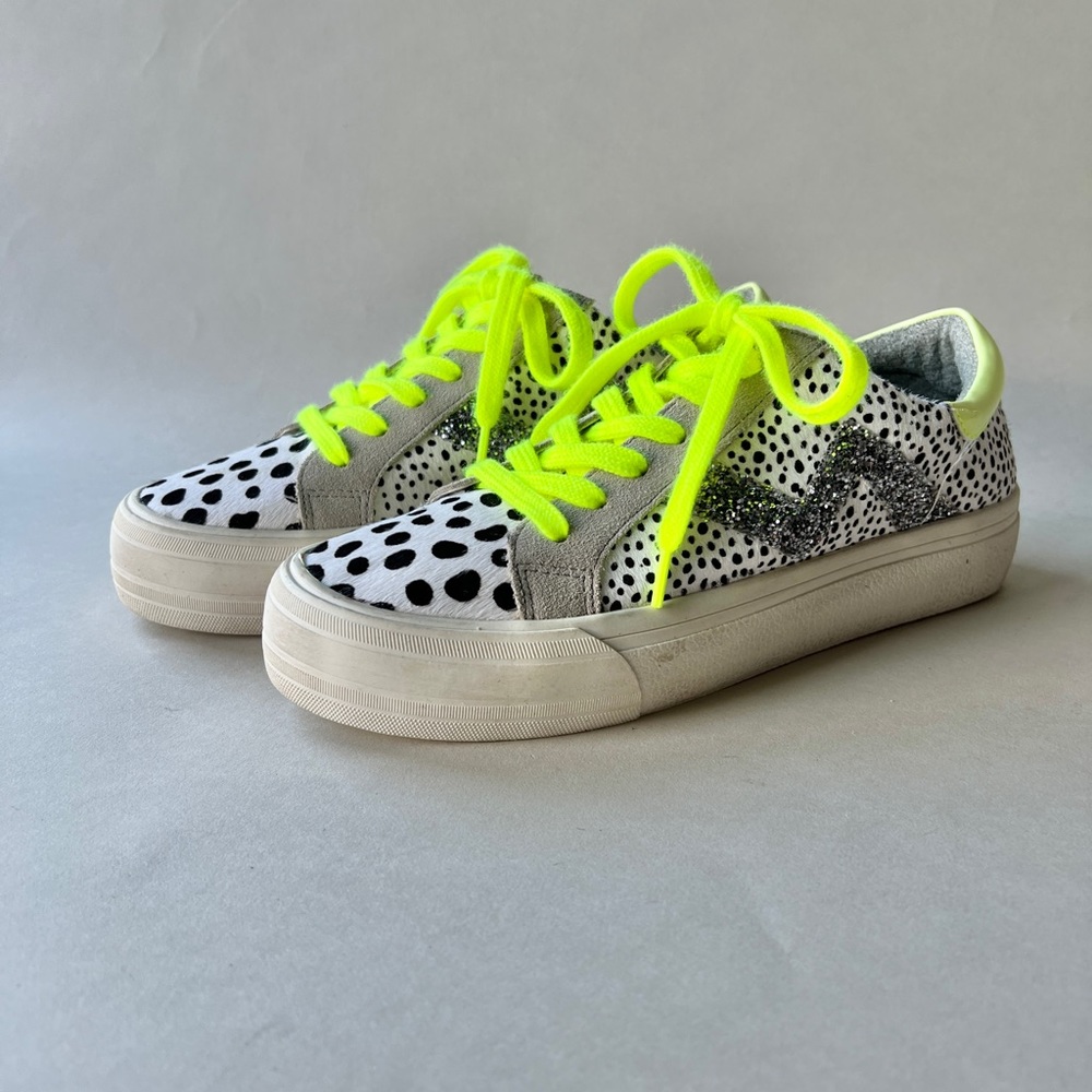 Giani Bini Animal Print Neon Sneaker
